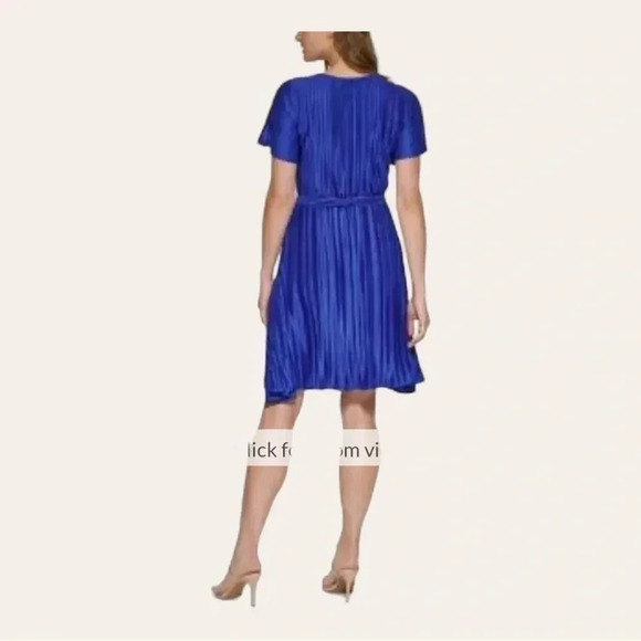 Dkny MINI ACCORDION DRESS ROYAL BLUE IN COLOR SIZE 2 WITH TIE - Picture 2 of 13